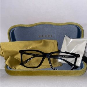 NEW GUCCI EYEGLASSES GG 0094O 006 BLACK 54*14*140 RX AUTHENTIC Demo Lenses